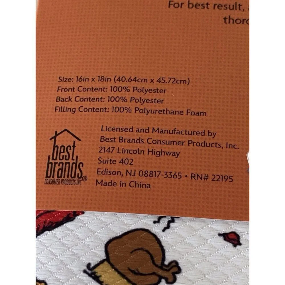 2 Pack Snoopy Peanuts Doghouse Turkey Fall Leaves Dish Drying Mats 16 X 18” NEW‎